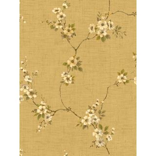 Seabrook Designs HE50401 Heritage Acrylic Coated Floral-trail Wallpaper
